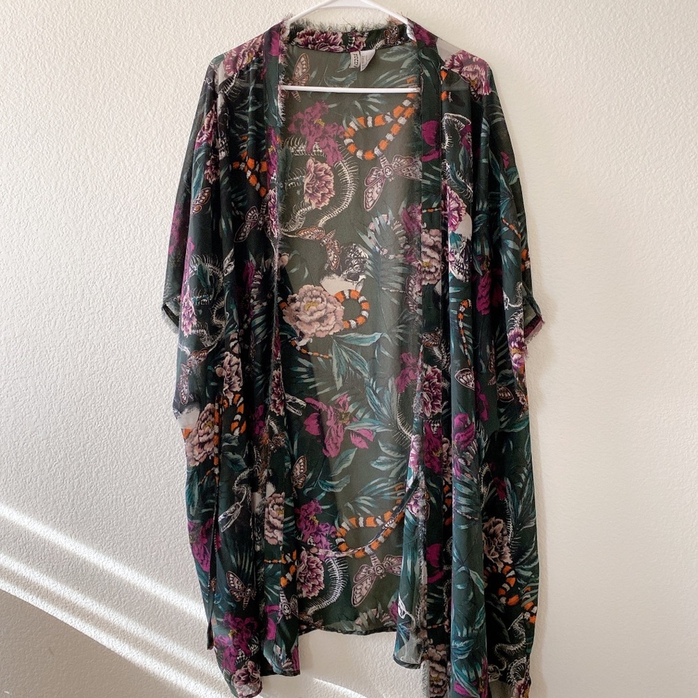 Sheer kimono dress